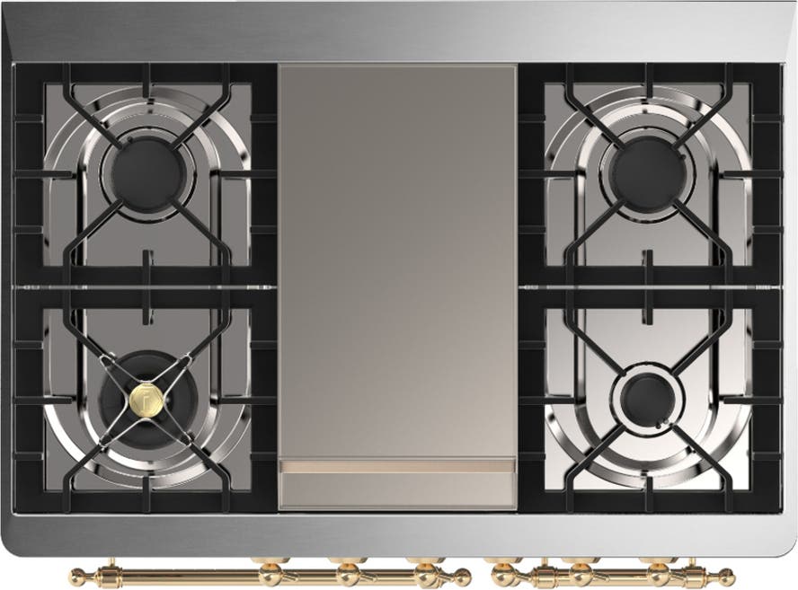 Ilve UMD40FNR3BUG Burgundy With Brass Trim, Natural Gas