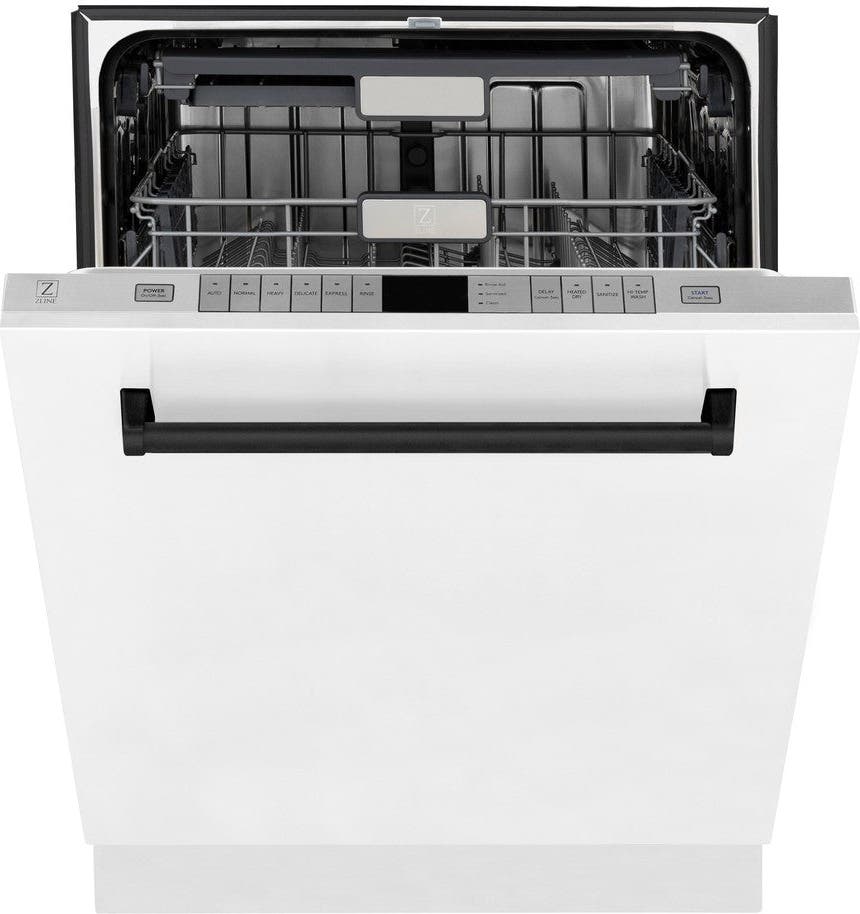 Zline DWMTZWM24MB White Matte With Matte Black Handle, 51dba