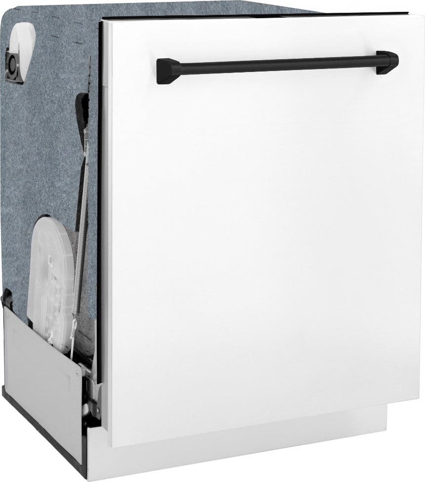 Zline DWMTZWM24MB White Matte With Matte Black Handle, 51dba