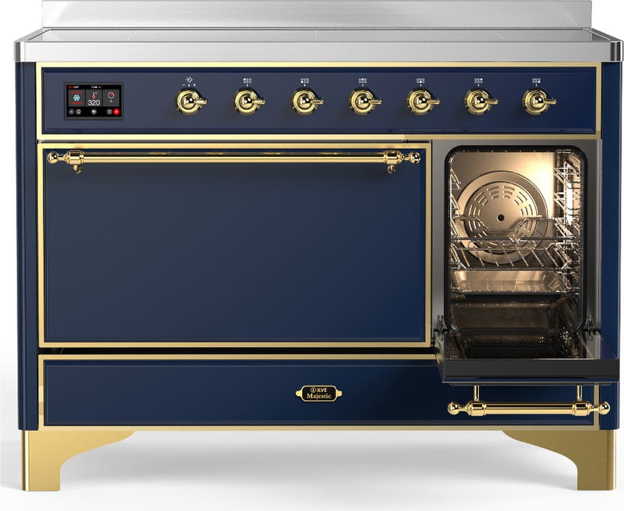 Ilve UMIB48QNR3MBG Midnight Blue With Brass Trim
