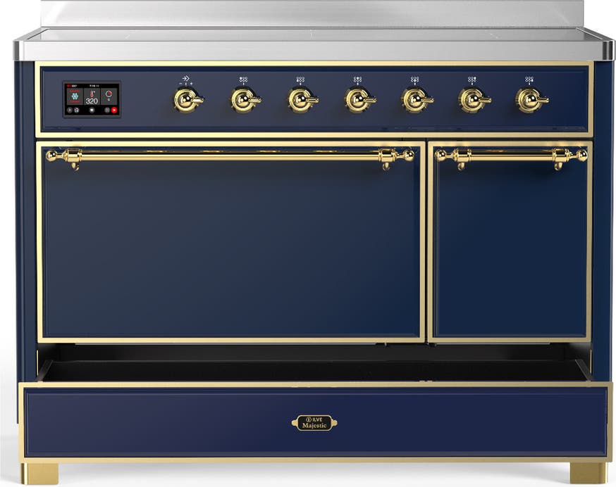 Ilve UMIB48QNR3MBG Midnight Blue With Brass Trim