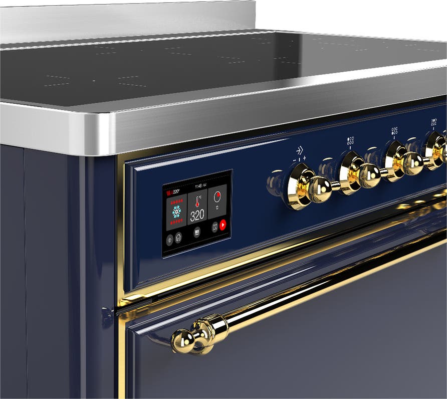 Ilve UMIB48QNR3MBG Midnight Blue With Brass Trim