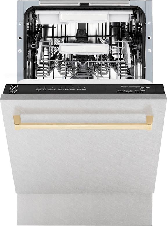 Zline DWVZSN18G Durasnow Stainless Steel With Gold Handle, 51dba