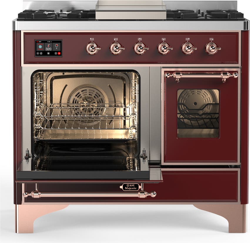 Ilve UMD40FNR3BUP Burgundy With Copper Trim, Natural Gas