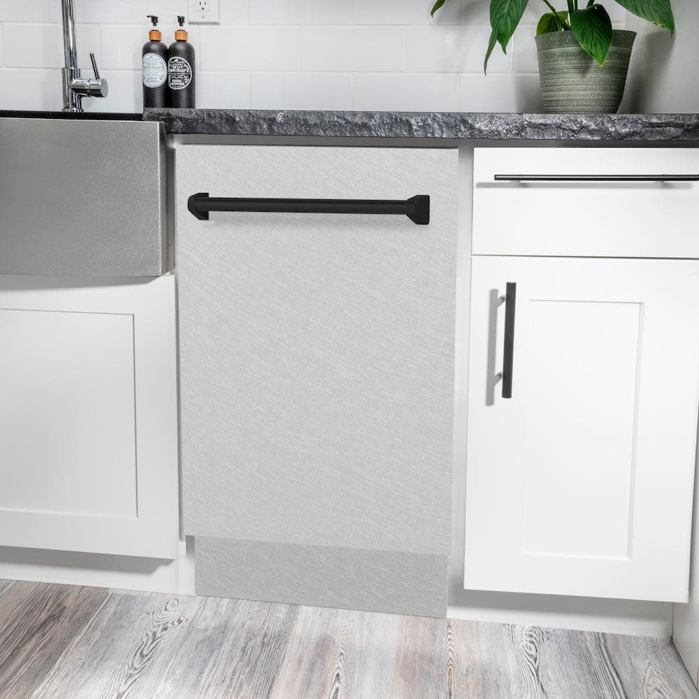 Zline DWVZSN18MB Durasnow Stainless Steel With Matte Black Handle, ...