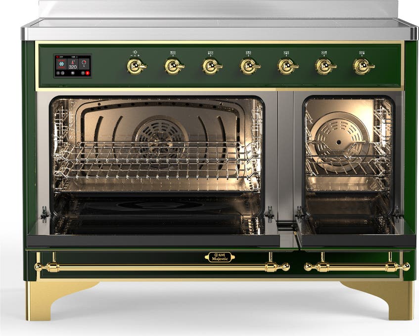 Ilve UMIB48QNR3EGG Emerald Green With Brass Trim