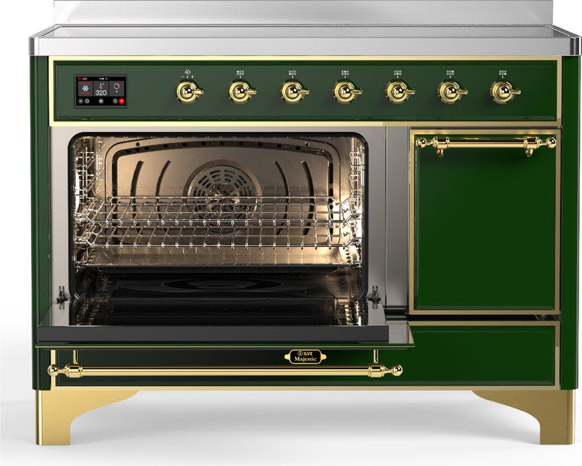 Ilve UMIB48QNR3EGG Emerald Green With Brass Trim