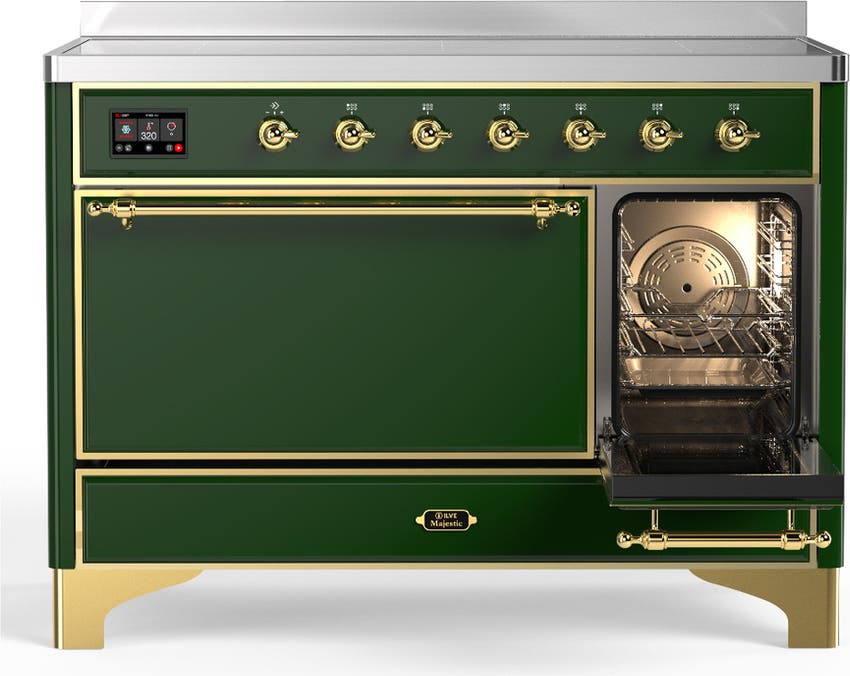 Ilve UMIB48QNR3EGG Emerald Green With Brass Trim