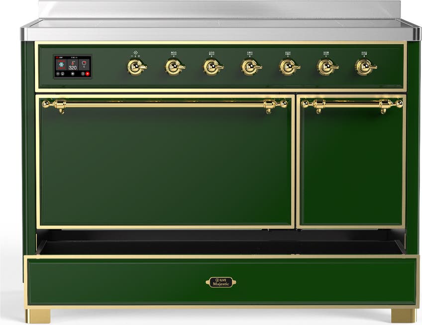 Ilve UMIB48QNR3EGG Emerald Green With Brass Trim