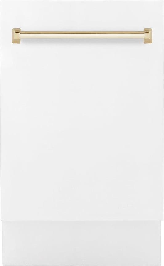 Zline DWVZWM18G White Matte With Gold Handle, 51dba