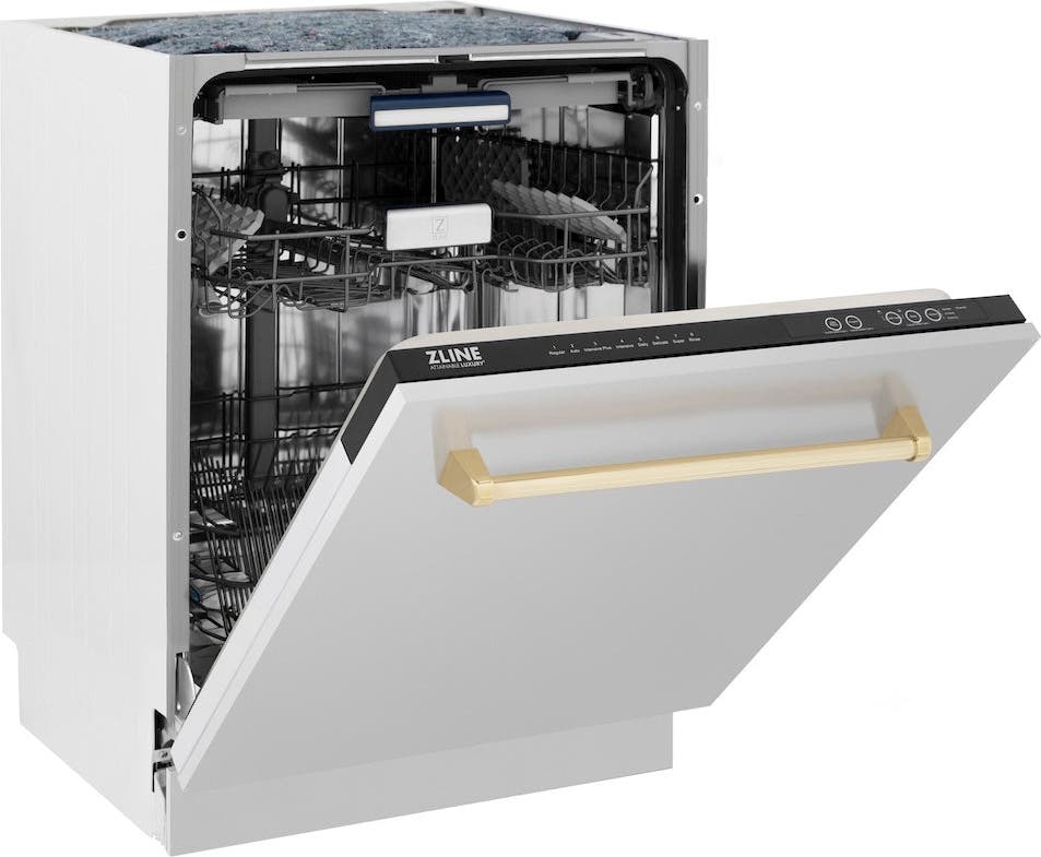 Zline DWVZ30424G Stainless Steel With Gold Handle, 51dba