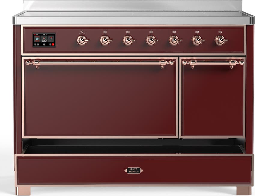 Ilve UMIB48QNR3BUP Burgundy With Copper Trim