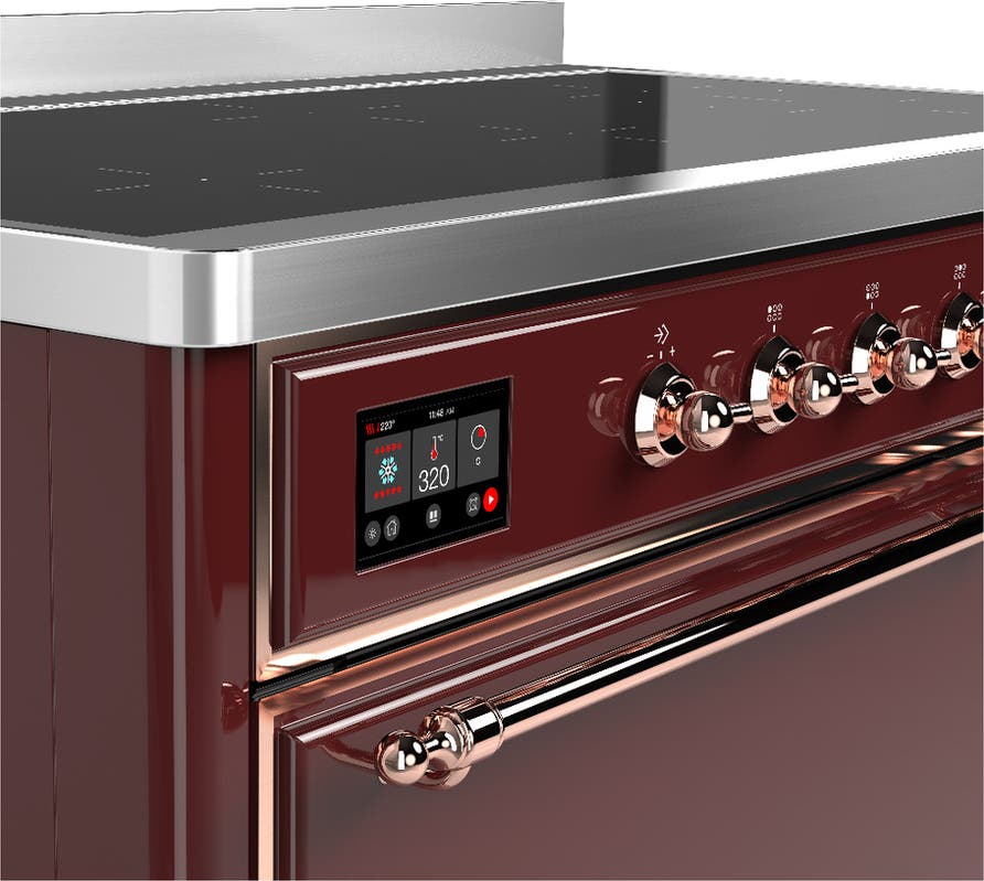 Ilve UMIB48QNR3BUP Burgundy With Copper Trim
