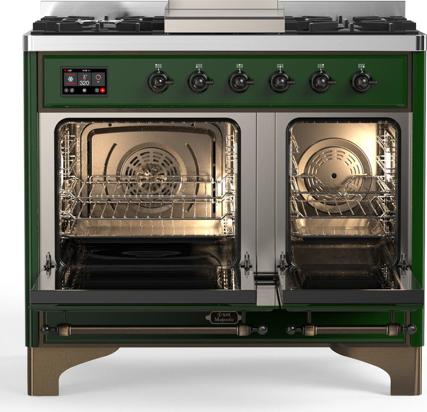 Ilve UMD40FNR3EGBLP Emerald Green With Burnished Trim, Liquid Propane