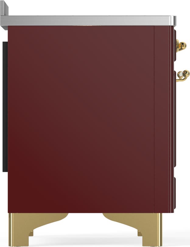 Ilve UMIB48QNR3BUG Burgundy With Brass Trim