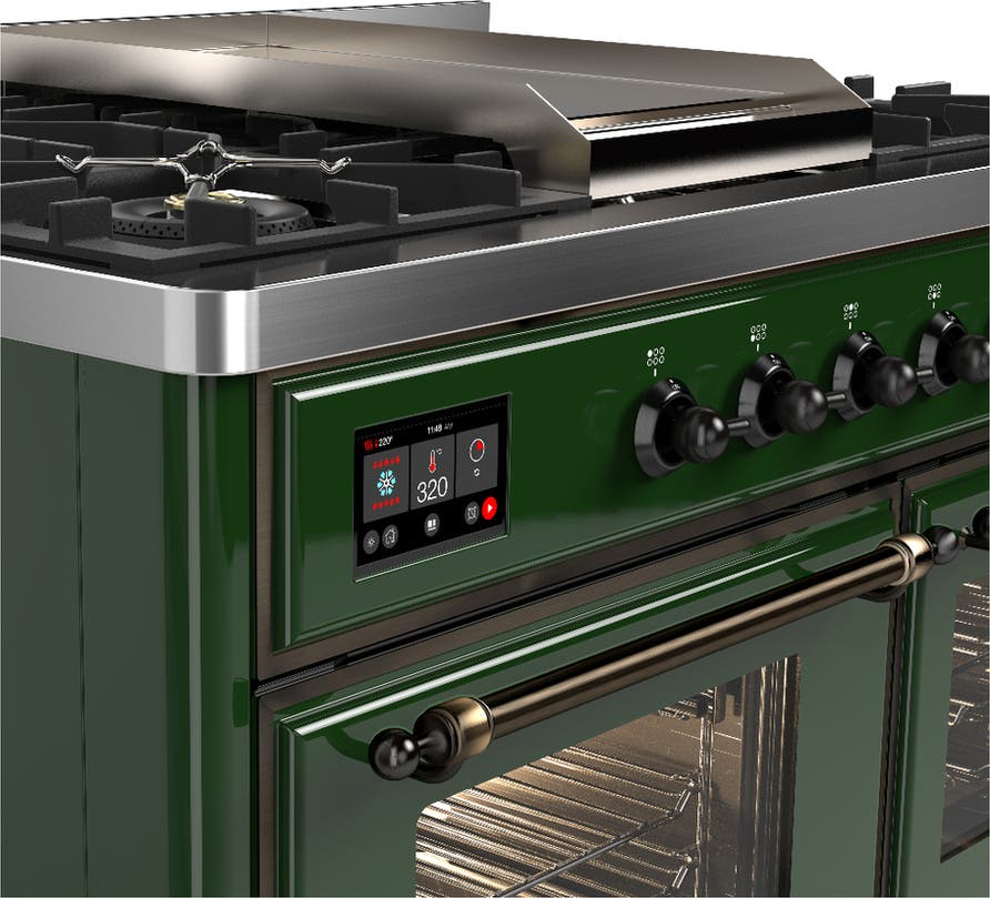 Ilve UMD40FNR3EGBLP Emerald Green With Burnished Trim, Liquid Propane
