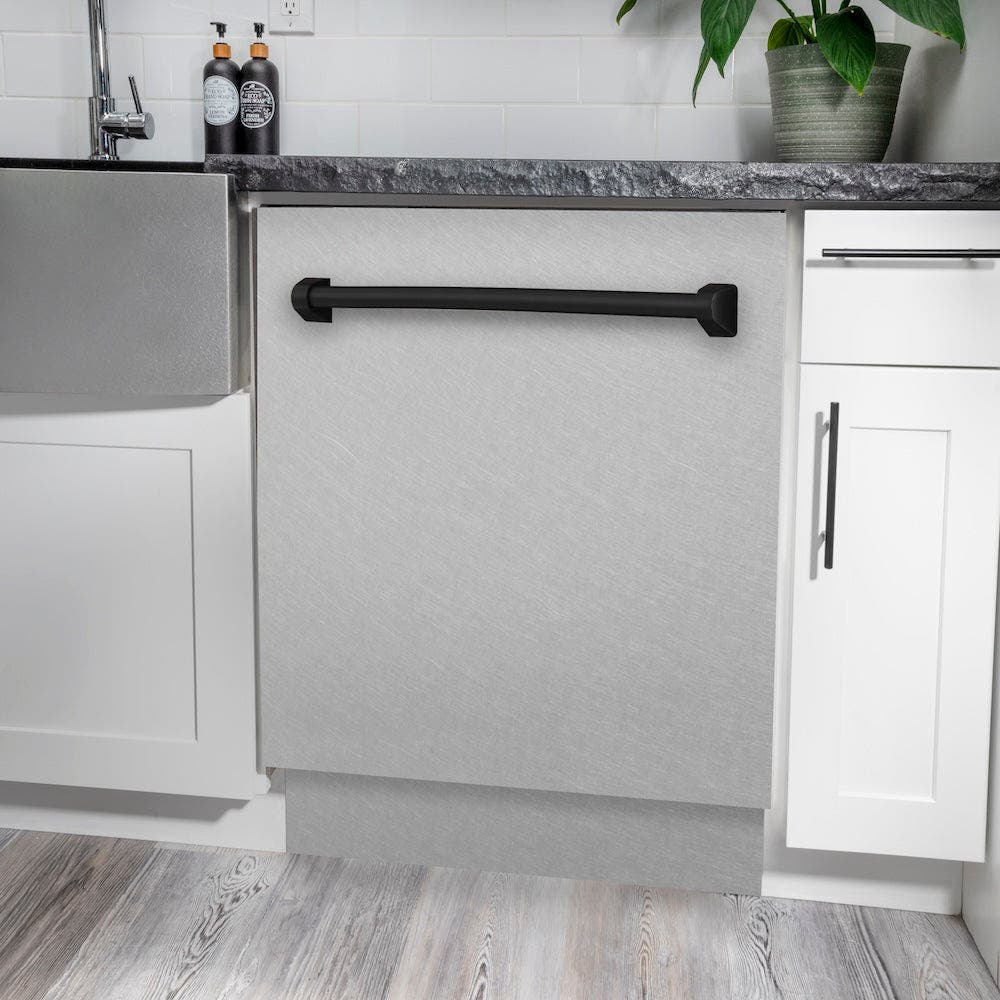 Zline DWVZSN24MB Durasnow Stainless Steel With Matte Black Handle, ...