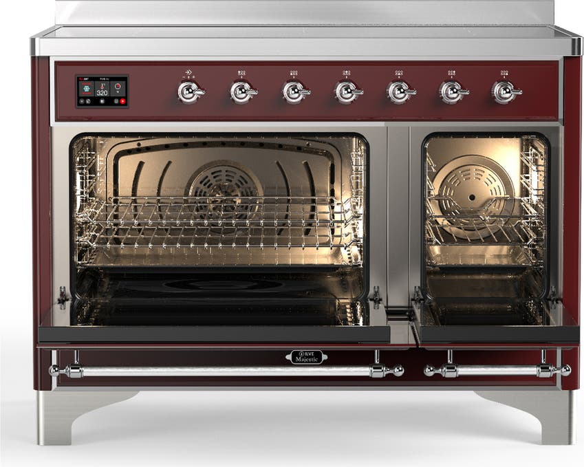 Ilve UMIB48QNR3BUC Burgundy With Chrome Trim
