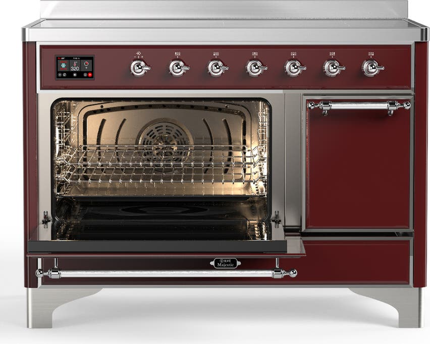 Ilve UMIB48QNR3BUC Burgundy With Chrome Trim