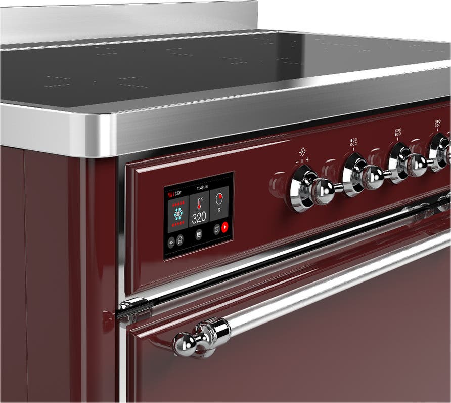 Ilve UMIB48QNR3BUC Burgundy With Chrome Trim