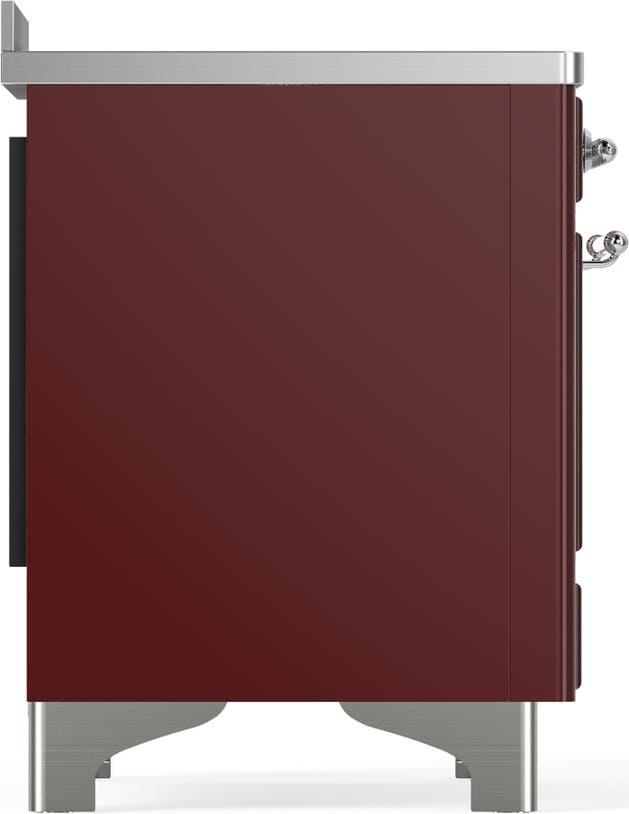 Ilve UMIB48QNR3BUC Burgundy With Chrome Trim