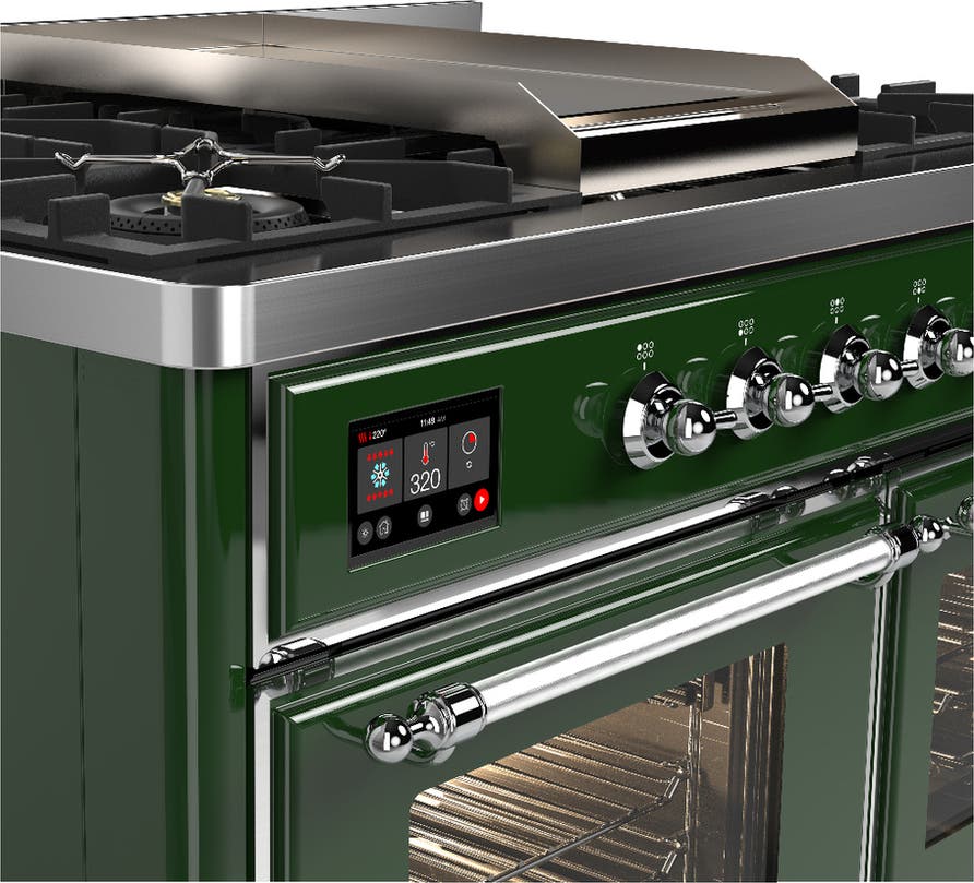 Ilve UMD40FNR3EGC Emerald Green With Chrome Trim, Natural Gas