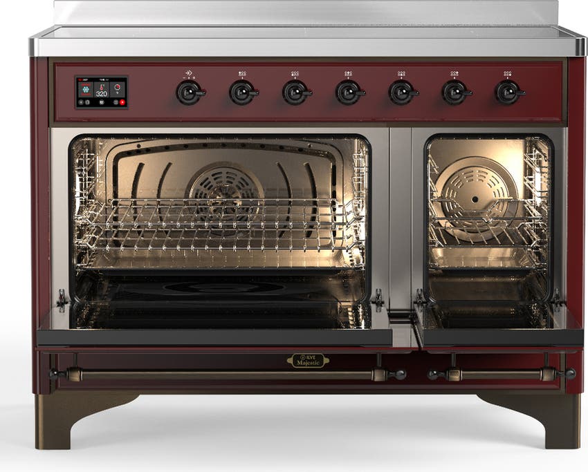 Ilve UMIB48QNR3BUB Burgundy With Burnished Trim