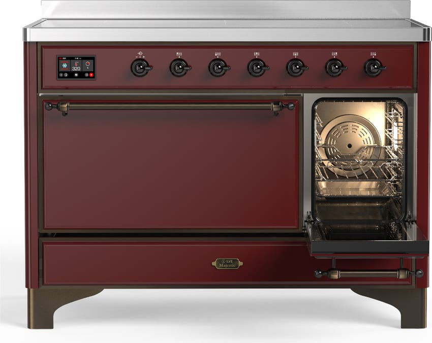 Ilve UMIB48QNR3BUB Burgundy With Burnished Trim