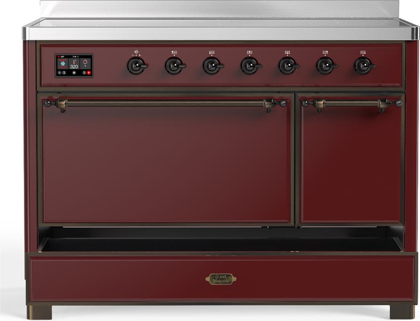 Ilve UMIB48QNR3BUB Burgundy With Burnished Trim