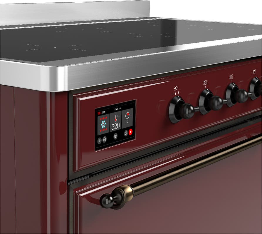 Ilve UMIB48QNR3BUB Burgundy With Burnished Trim