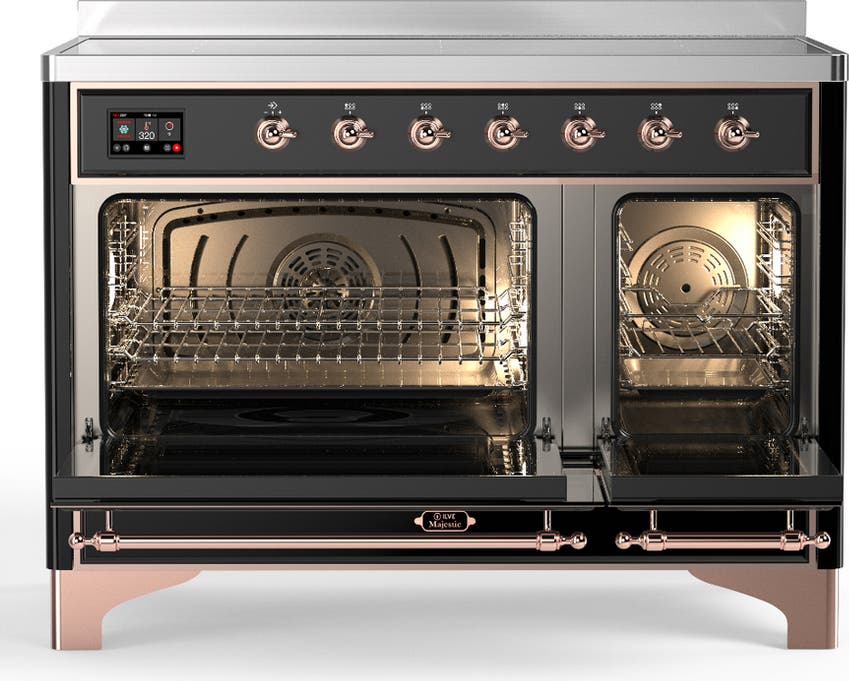 Ilve UMIB48QNR3BKP Glossy Black With Copper Trim