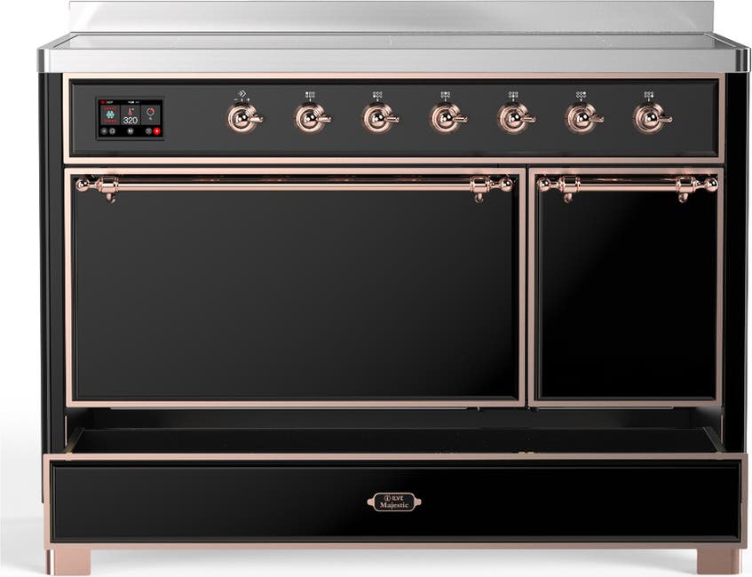 Ilve UMIB48QNR3BKP Glossy Black With Copper Trim