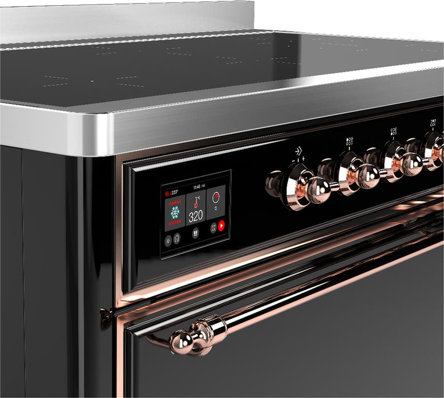 Ilve UMIB48QNR3BKP Glossy Black With Copper Trim