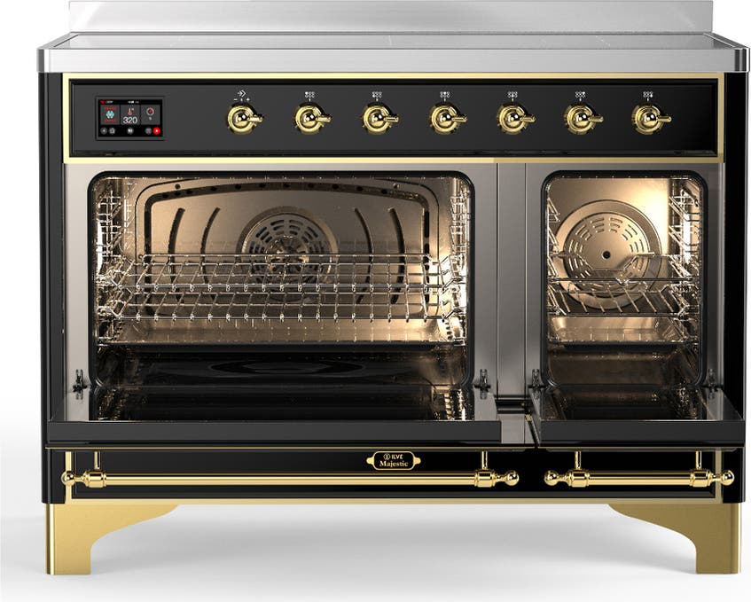 Ilve UMIB48QNR3BKG Glossy Black With Brass Trim