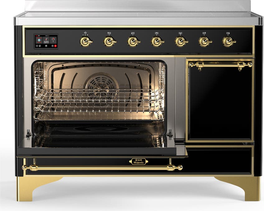 Ilve UMIB48QNR3BKG Glossy Black With Brass Trim