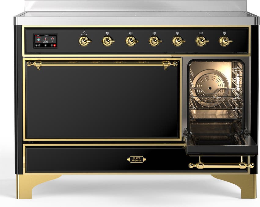 Ilve UMIB48QNR3BKG Glossy Black With Brass Trim