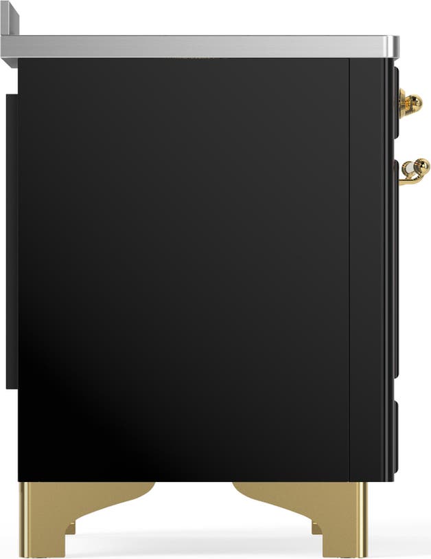 Ilve UMIB48QNR3BKG Glossy Black With Brass Trim