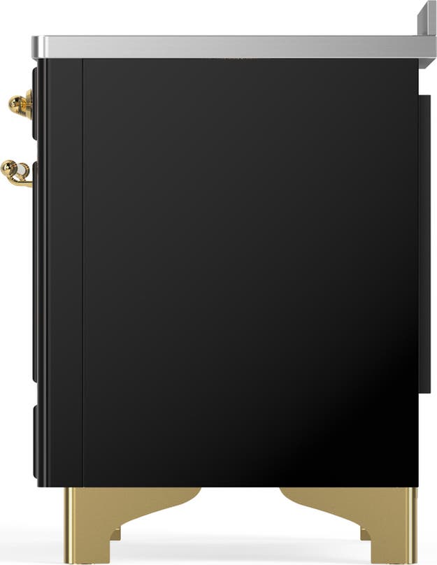 Ilve UMIB48QNR3BKG Glossy Black With Brass Trim