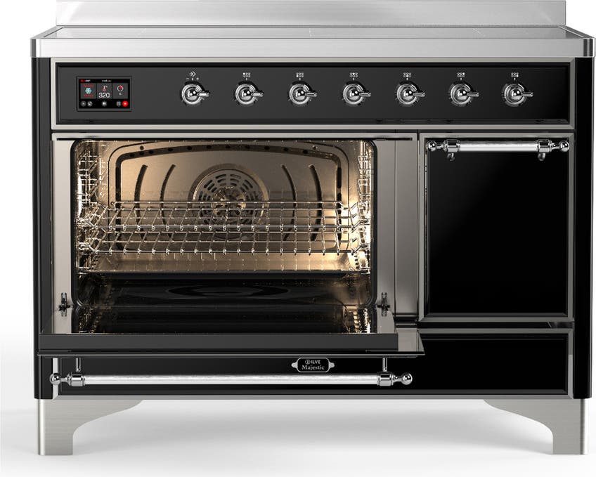Ilve UMIB48QNR3BKC Glossy Black With Chrome Trim