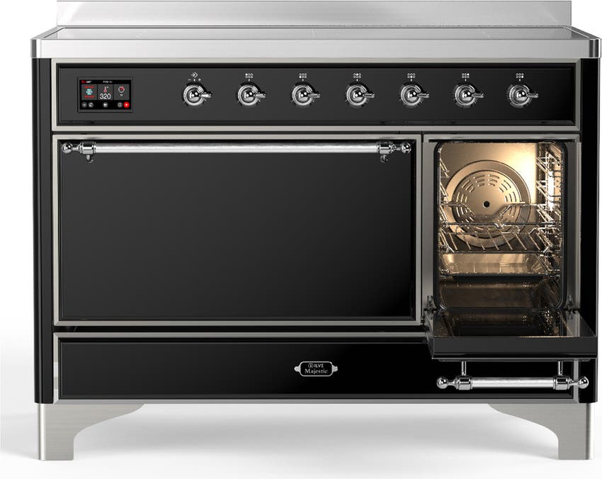 Ilve UMIB48QNR3BKC Glossy Black With Chrome Trim