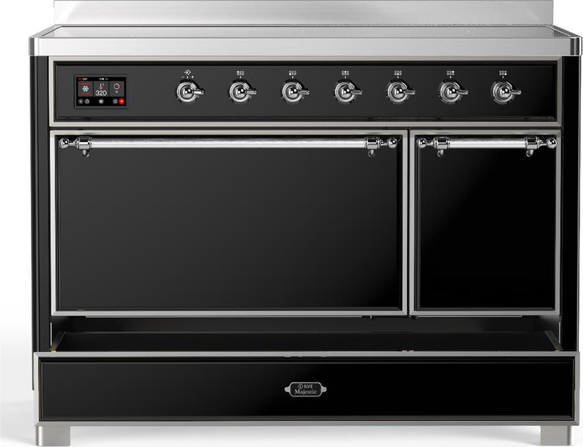 Ilve UMIB48QNR3BKC Glossy Black With Chrome Trim