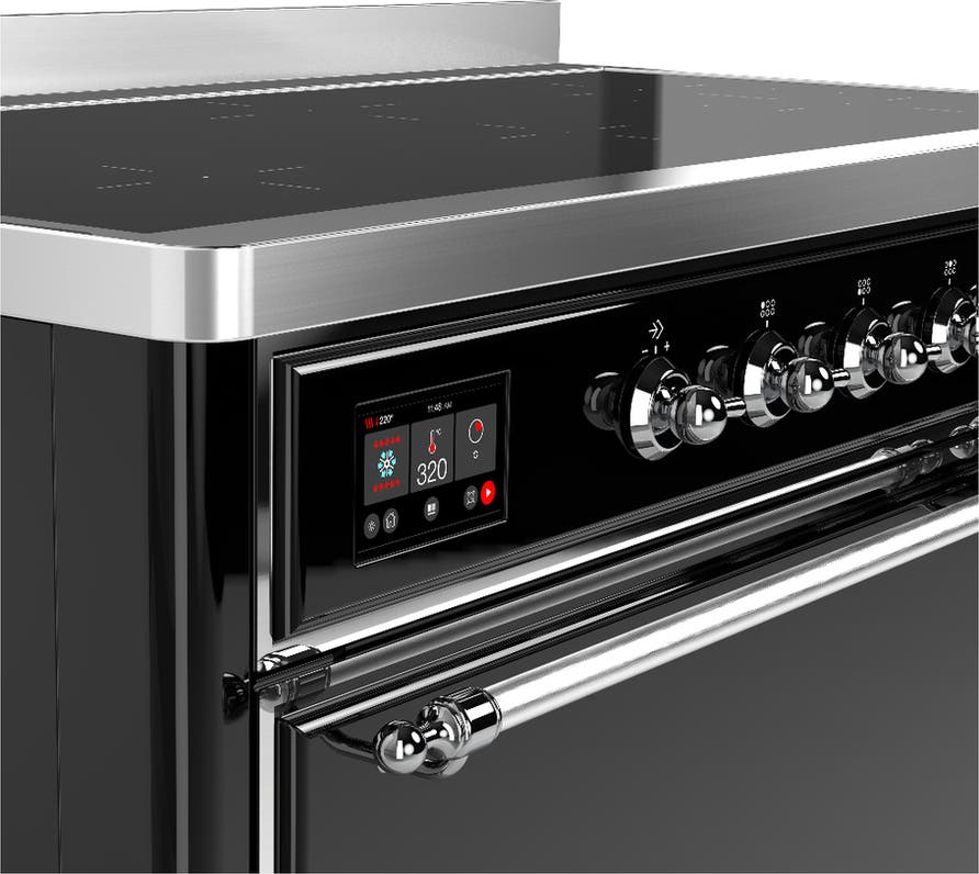 Ilve UMIB48QNR3BKC Glossy Black With Chrome Trim