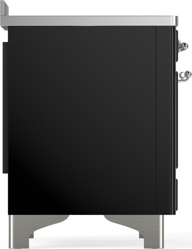 Ilve UMIB48QNR3BKC Glossy Black With Chrome Trim