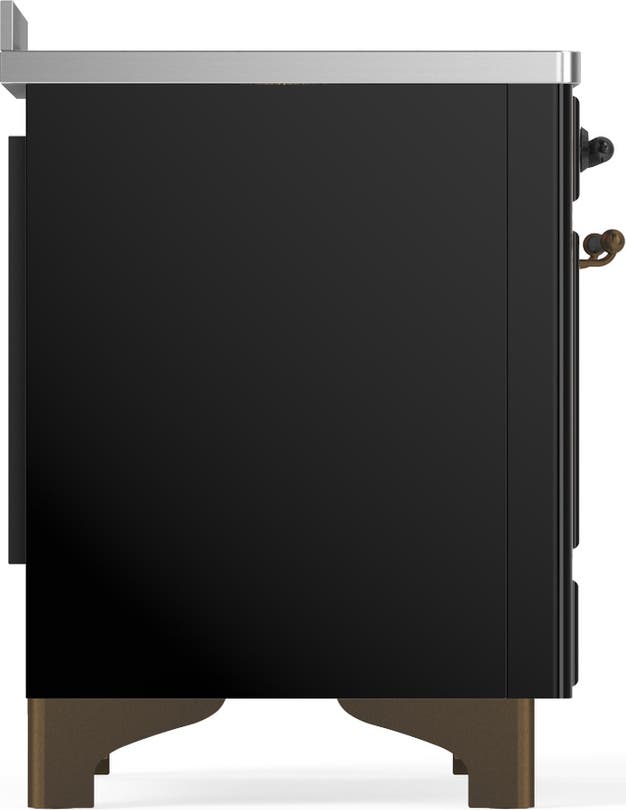 Ilve UMIB48QNR3BKB Glossy Black With Burnished Trim