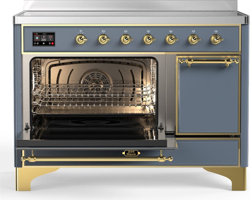 Ilve UMIB48QNR3BGG Blue Grey With Brass Trim