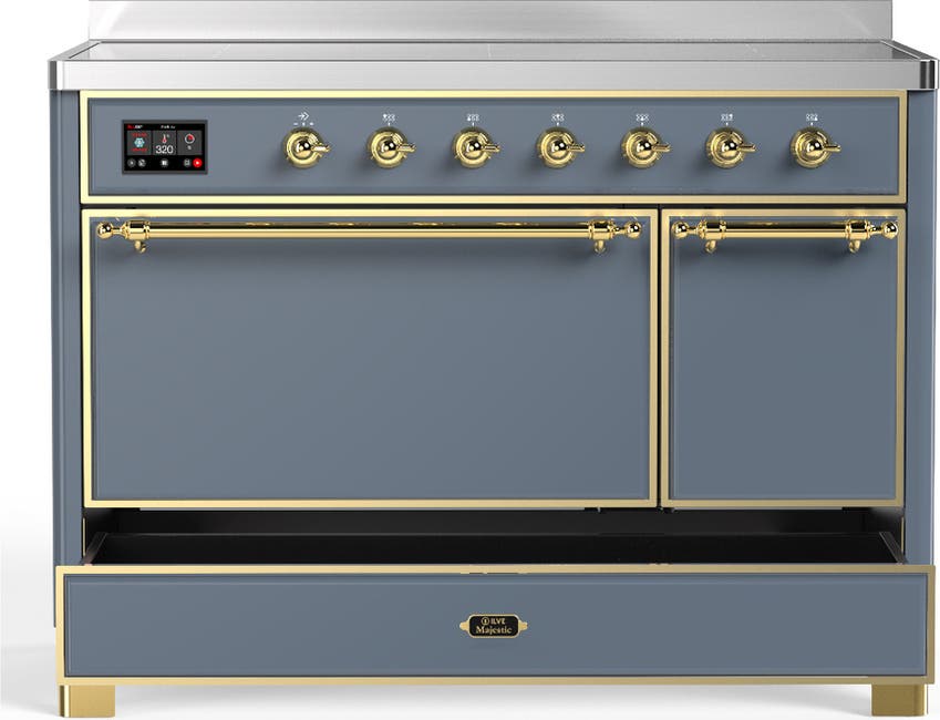 Ilve UMIB48QNR3BGG Blue Grey With Brass Trim
