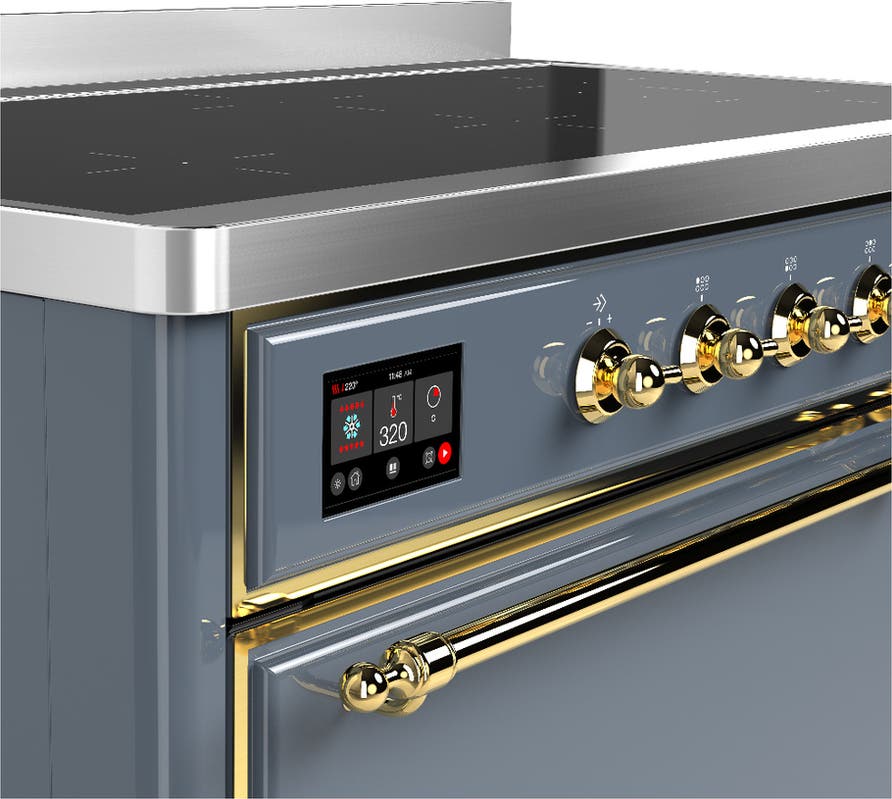 Ilve UMIB48QNR3BGG Blue Grey With Brass Trim