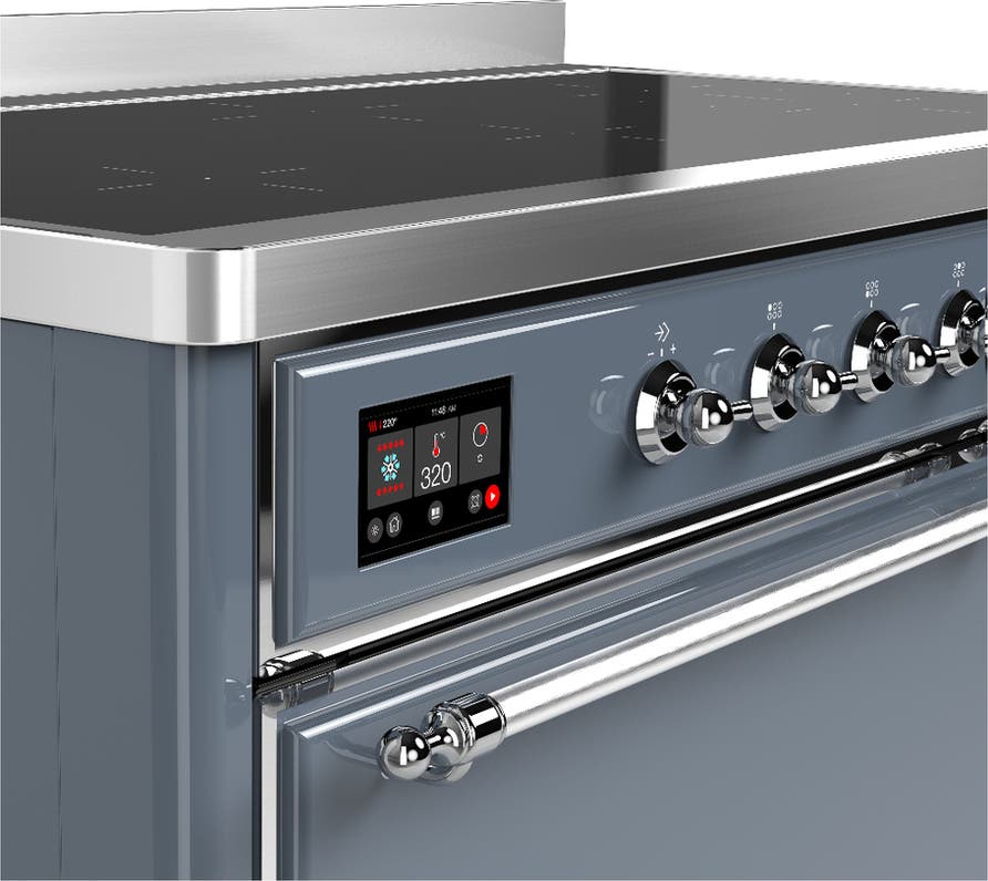 Ilve UMIB48QNR3BGC Blue Grey With Chrome Trim