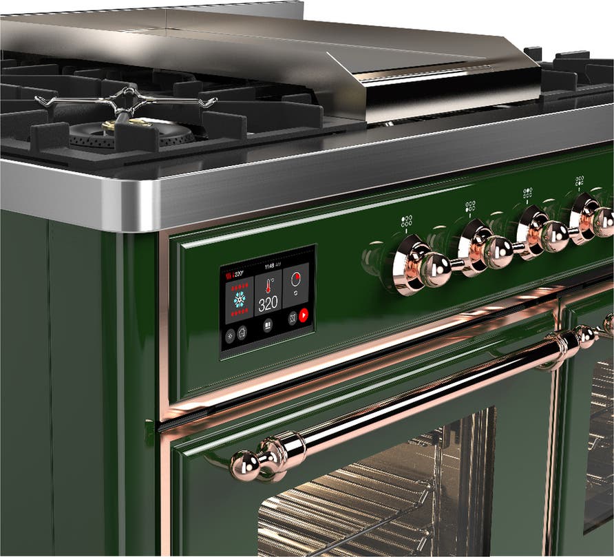 Ilve UMD40FNR3EGP Emerald Green With Copper Trim, Natural Gas