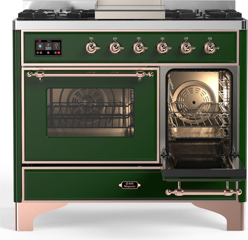 Ilve UMD40FNR3EGPLP Emerald Green With Copper Trim, Liquid Propane